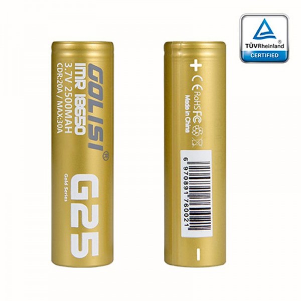 Batteria Golisi G25 18650 2500mAh 30A ( 2 PZ con scatolino )