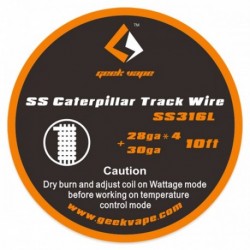 GEEKVAPE Resistenza SS Caterpillar Track Wire SS316l (28GA*4+30GA) 10ft
