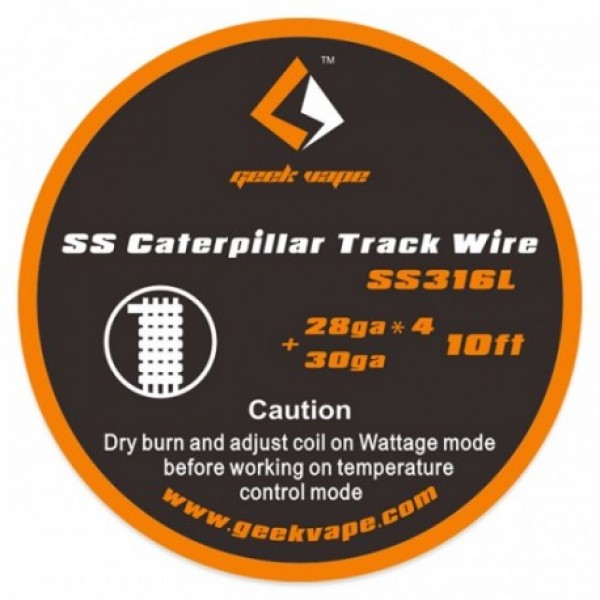 GEEKVAPE Resistenza SS Caterpillar Track Wire SS316l (28GA*4+30GA) 10ft